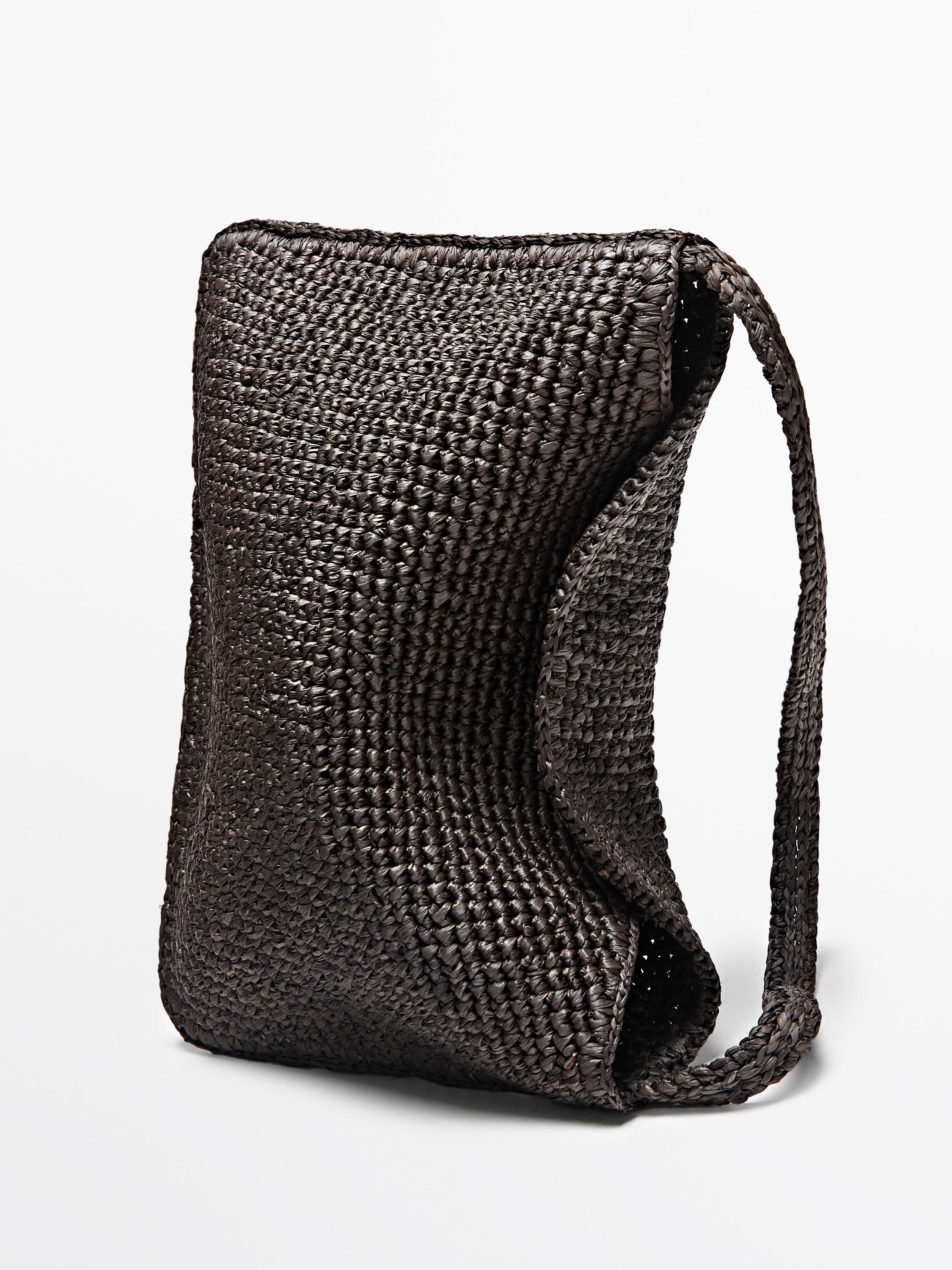 Petit sac épaule raphia
